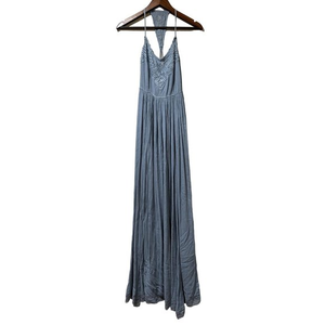 Kimchi Blue Halter Maxi Dress in Dusty Blue